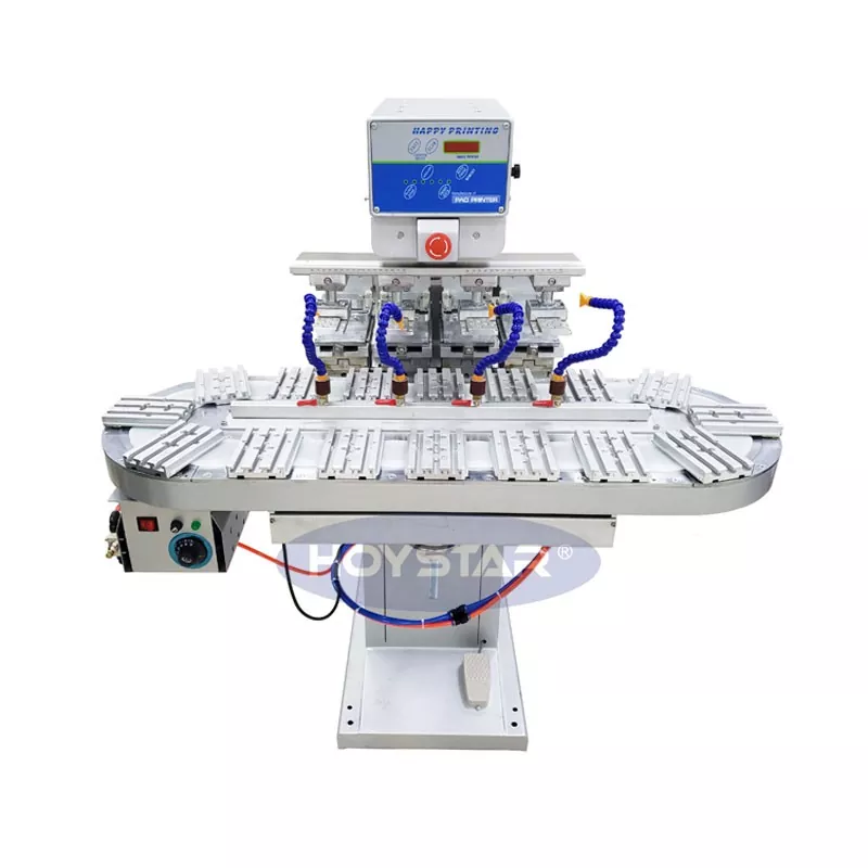 Impressora de almofada de quatro cores de tamanho grande com transportador